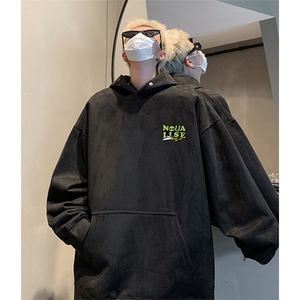 抖音得物供货提供视频 秋冬重磅美式麂皮绒连帽卫衣 JLM41图片