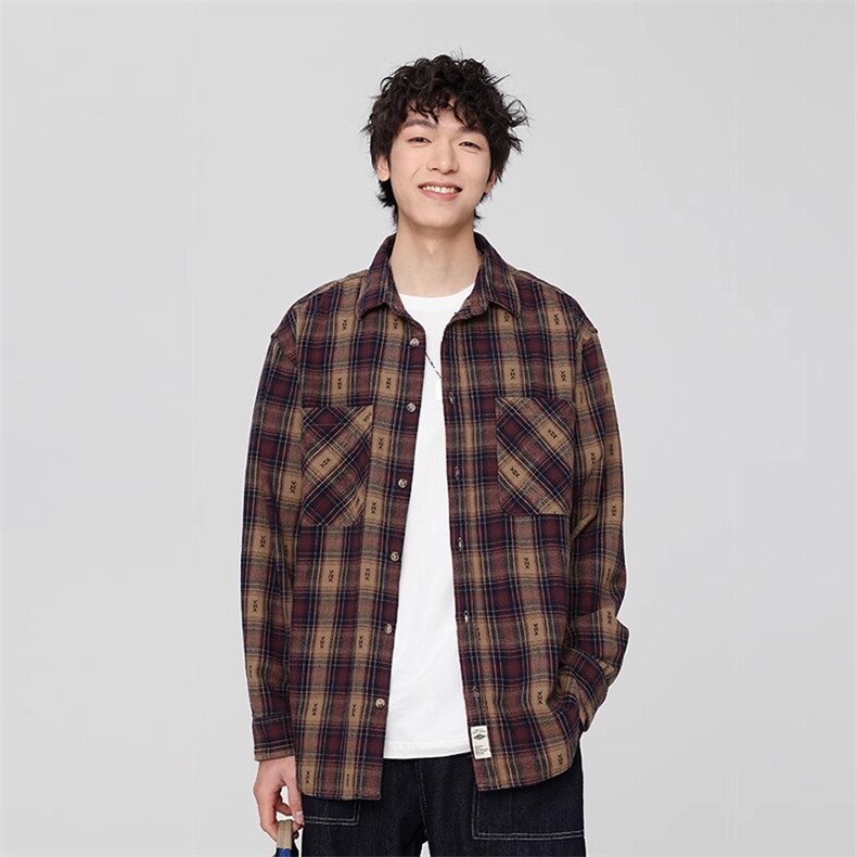 1506/QJ010/P53新款日系潮牌复古重磅水洗男女学院风衬衫纯棉上衣,男装衬衫,星座1506