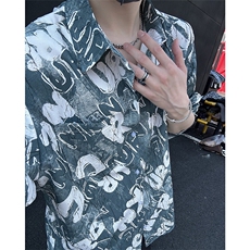 美式高街宽松衬衫潮流休闲上衣A086-CS2202-P40，男装衬衫，电商基地A086