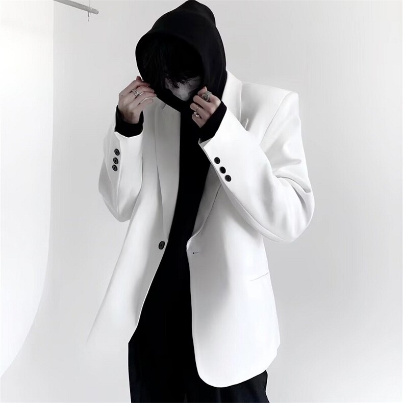 春秋小众西装外套男生高级感垂感休闲垫肩西服上衣JKXX01,男装西服,四季星座505