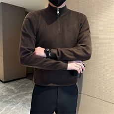 秋冬店主风社会小伙半高领纯色套头针织毛衣301A-1/M91/P58，男装针织衫/毛衣，星座301A-1