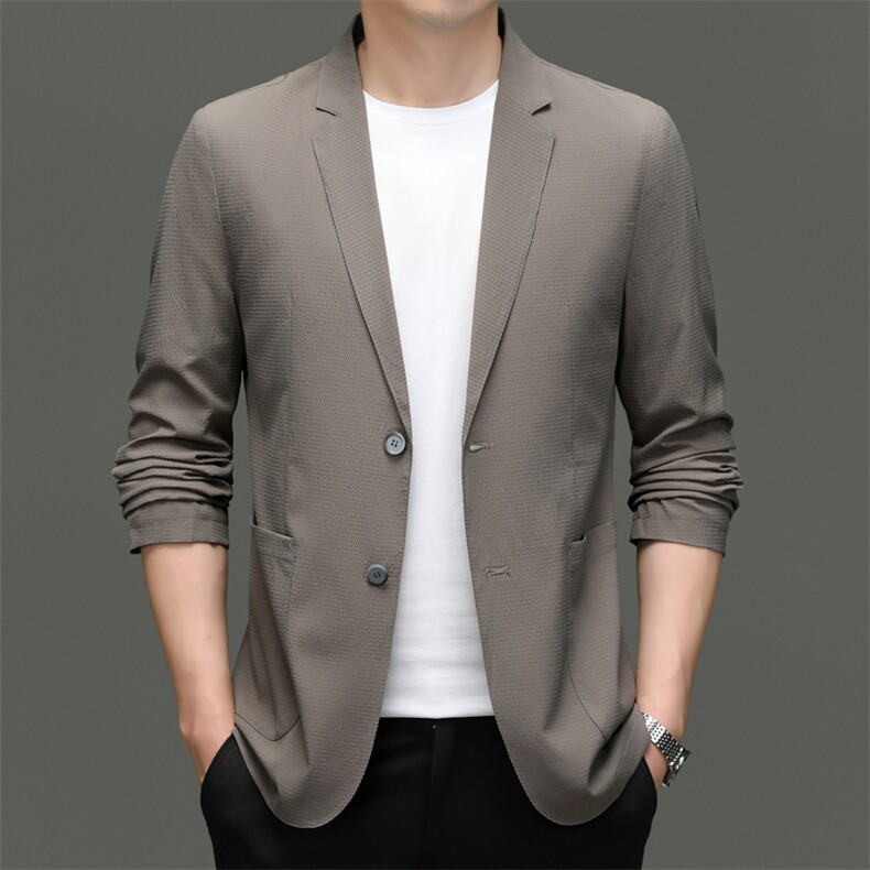 秋季新款西装男西服简约外套西服商务休闲小西装单西图片