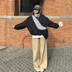 26春新款现-英伦风格子拼接撞色飘带宽松外套2606-P160K258图片