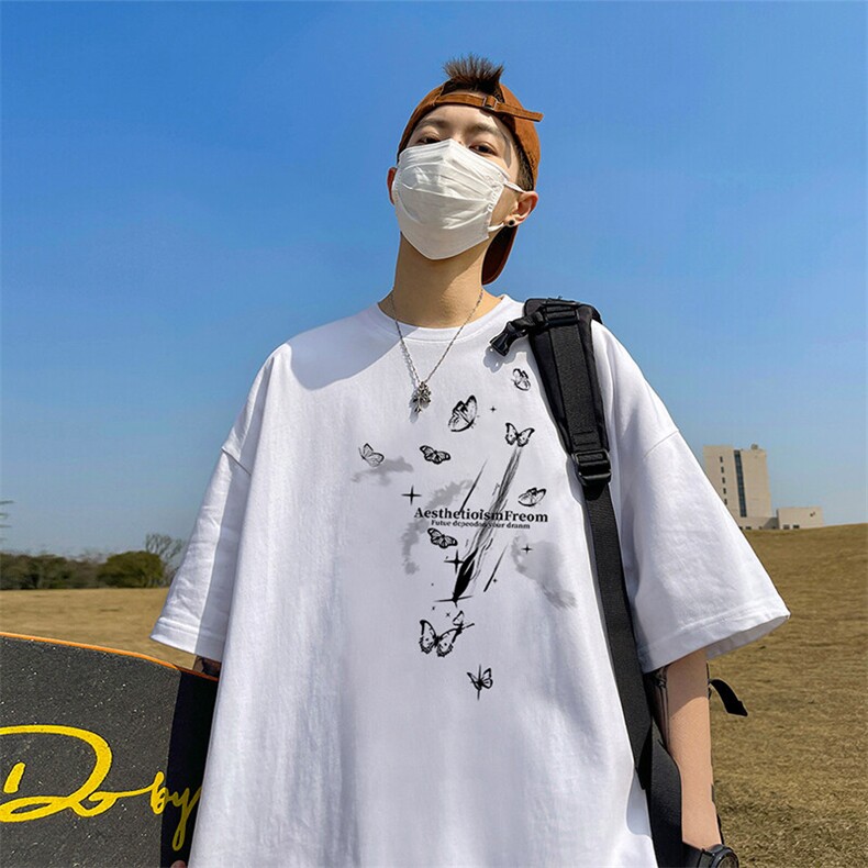 可设48小时发货支持抖音得物来样二开230克重磅美式短袖t恤MT342,男装T恤,电商A486