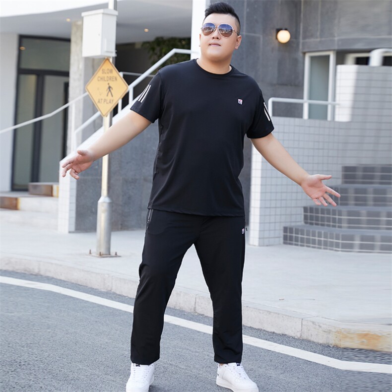 男夏装大码休闲运动套装冰丝网眼 5032-1_L-4XLP100 5XL-9XLP110图片