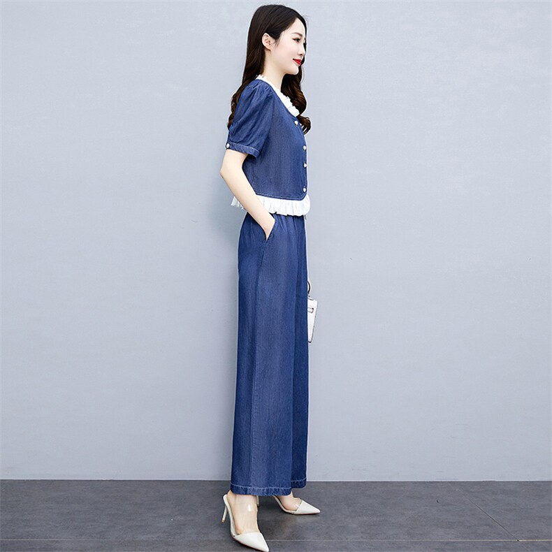 小香风冰丝牛仔时尚套装女2025夏季新款气质减龄显瘦洋气两件套,女装套装/套裙,魅影