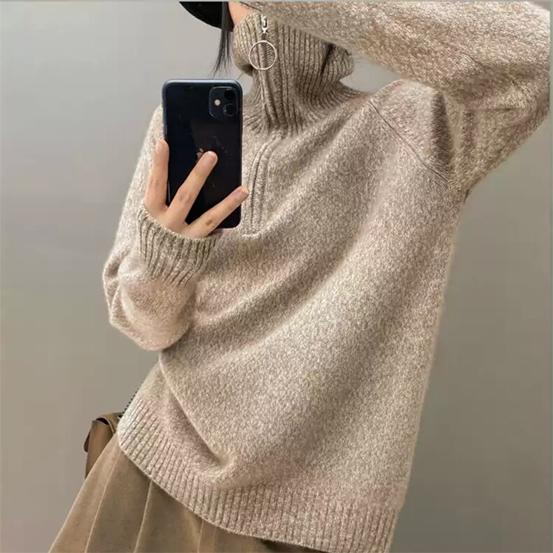 2025年秋季POLO领常规款套头单件长袖加厚,针织衫/毛衣,新胜羊绒