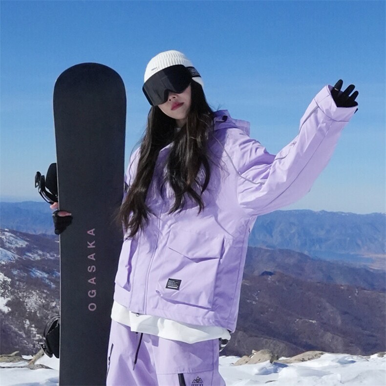 冬季单板双板防风保暖滑雪服男女反光条加绒加厚时尚外套M69-P170,男装棉衣,电商A001