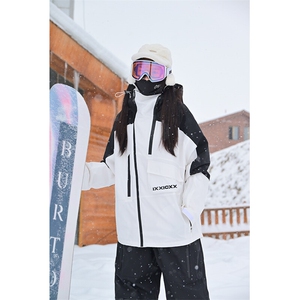 冬新保暖防风防水滑雪衣裤中性风套装男女HF57+HK1158J加绒-P285图片