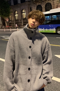 时髦个性款潮搭开衫毛衣慵懒高级感休闲范男女同款上衣HY615TP55图片
