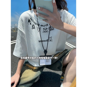 XZ809A/SSS02/特P24/控48 美式圆领坎肩印花背心T恤图片