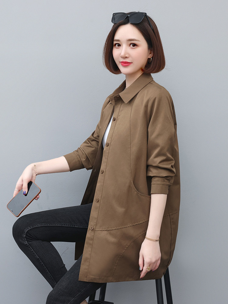 高级感风衣女中长款2022年新款春秋薄款风衣小个子妈妈春秋漂亮,女装风衣,玛其路