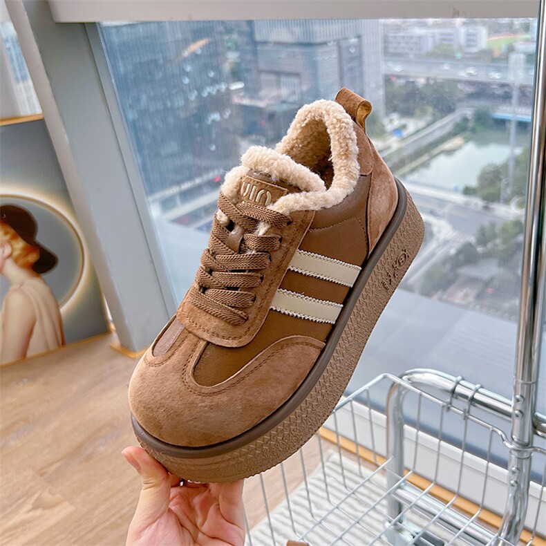 新款真皮阿甘鞋2024冬季女士复古德训鞋高帮女鞋厚底百搭小白鞋女，女鞋休闲鞋，电商A223