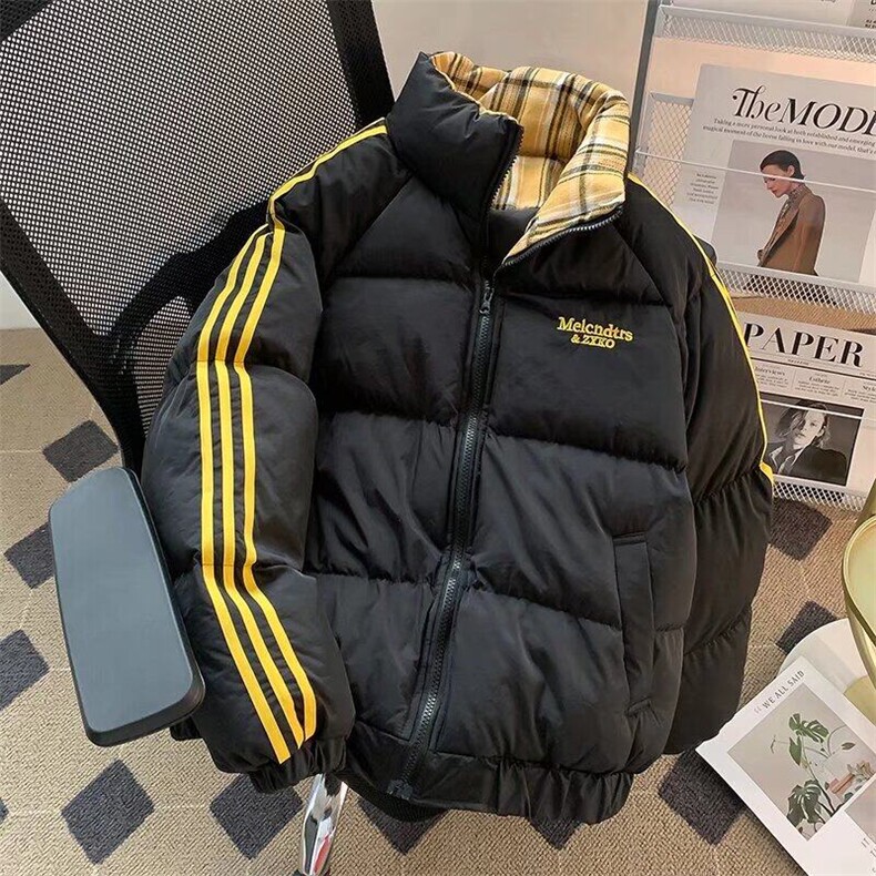 美式撞色格子棉服外套潮牌设计感小众加厚保暖面包服MF339-P80,男装棉衣,星座412-2