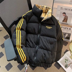 美式撞色格子棉服外套潮牌设计感小众加厚保暖面包服MF339-P80图片