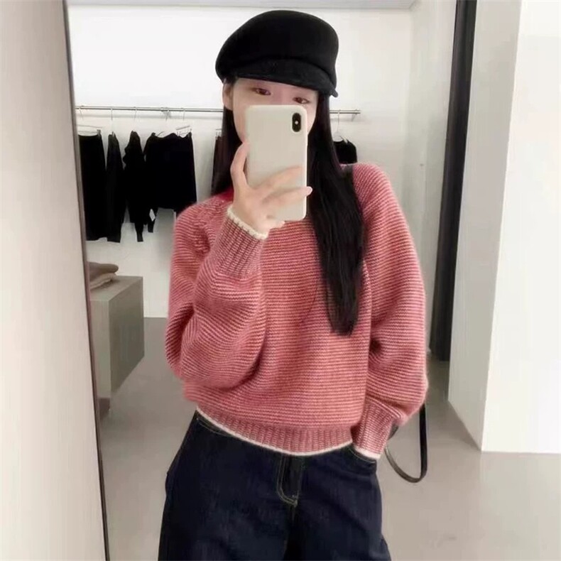 高级感韩版休闲通勤百搭针织毛衣,针织衫/毛衣,圣旺供货