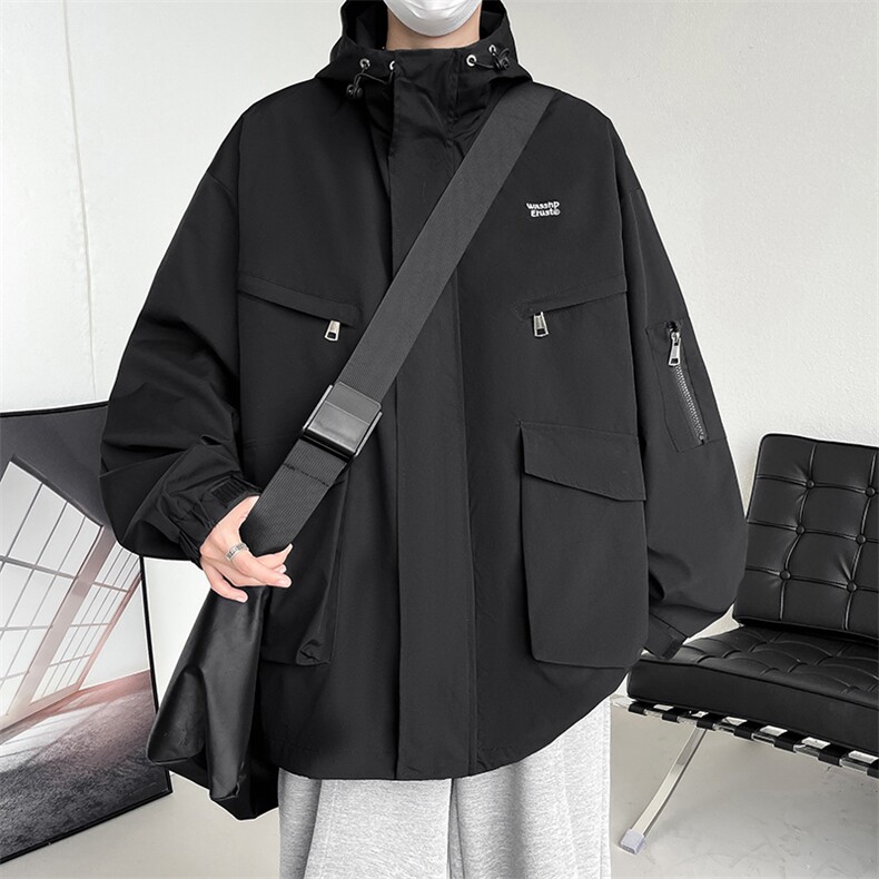 秋季刺绣户外冲锋衣男宽松男士夹克潮流新款A266-JK8019-P55特,男装夹克,电商A266