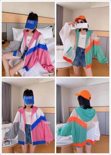 拼色时尚防晒衣，女装，格乐