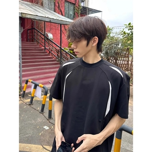 1014-1-TT271-P36-灰色解构拼接设计感短袖男图片