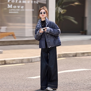 【现货！！！！】软糯牛仔羽绒服女式外套图片