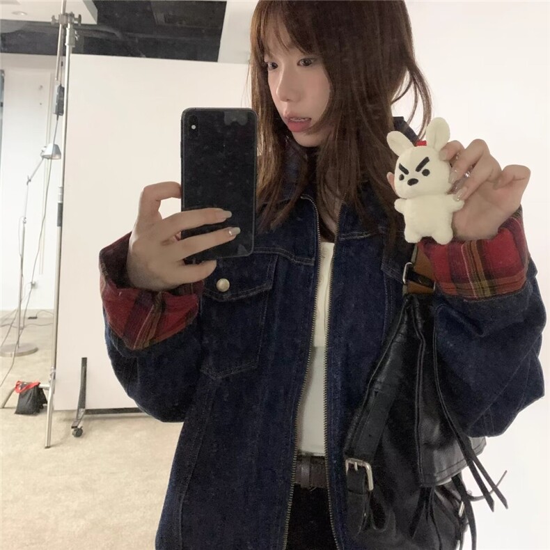 牛仔外套男女秋季2025新款韩版宽松百搭美式复古牛仔上衣网络图,男装工装外套,星座410-6（原星座1304-1）