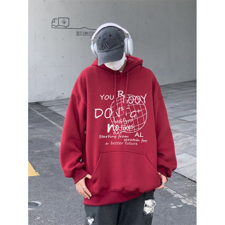 冬季新品加绒加厚连帽印花卫衣XZ203-W700加绒-P58,男装卫衣,星座203