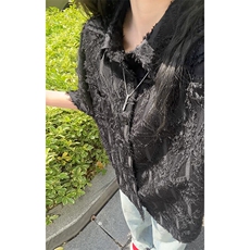 特批P35无差价夏季潮流毛边肌理感嘻哈男宽松休闲短袖衬衫CD5499，男装T恤，电商A001