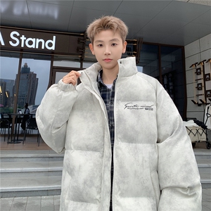 特p100控158冬立领机车棉服情侣棉衣面包扎染服墨染风外套男MY248图片