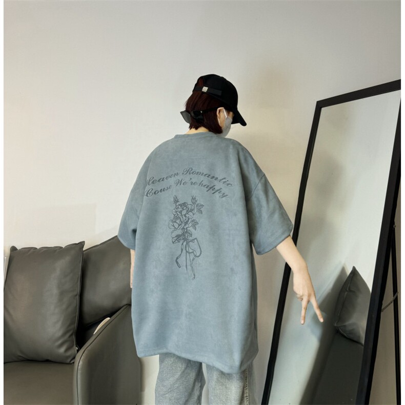 麂皮绒烧花美式复古街头潮牌t恤重磅中性XZ301B-JB4301-p28,男装T恤,星座301B