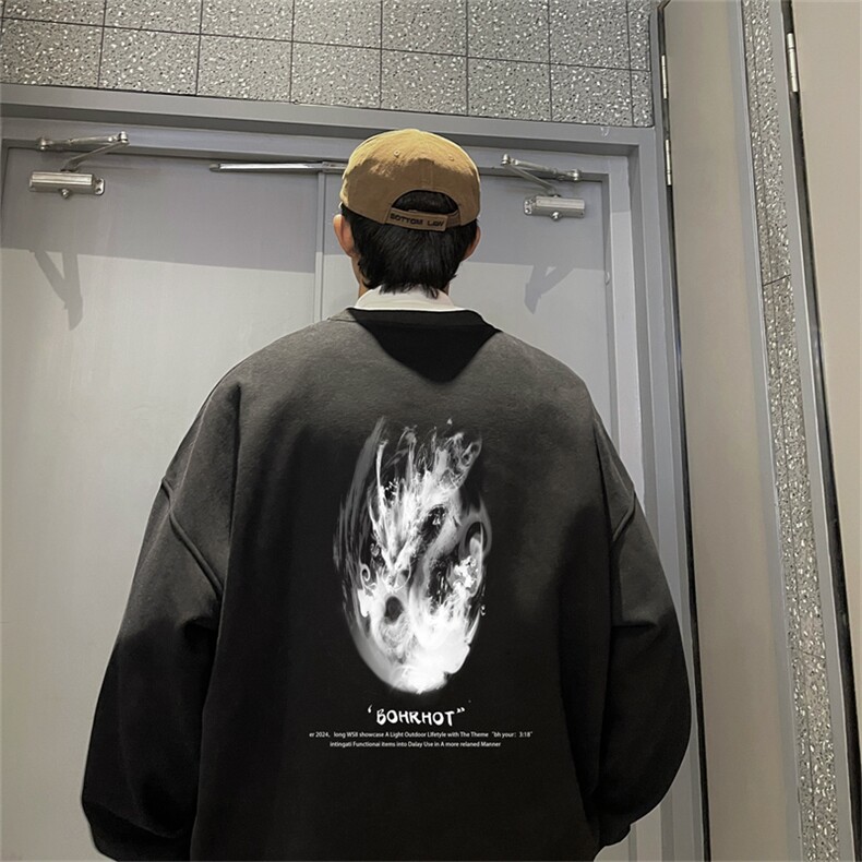 特P25控48秋冬新款男士圆领卫衣宽松休闲日常百搭上衣WQ2421,男装卫衣,电商B370