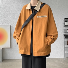 8XL-M春季水洗帆布短款夹克男生vintage美式复古工装外套JK003P98，男装夹克，电商B312