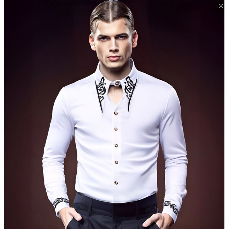 男士休闲时尚绣花衬衫非洲风衬衫C46P50，男装衬衫，星座1314