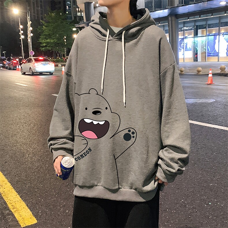 WY2131-P35加绒款-P40纯棉连帽卫衣男大码运动帽衫宽松薄外套男,男装卫衣,电商A040