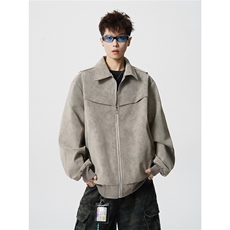 JK2561-特p85控158聚酯计外套男流拉链皮夹克男，男装夹克，电商B370