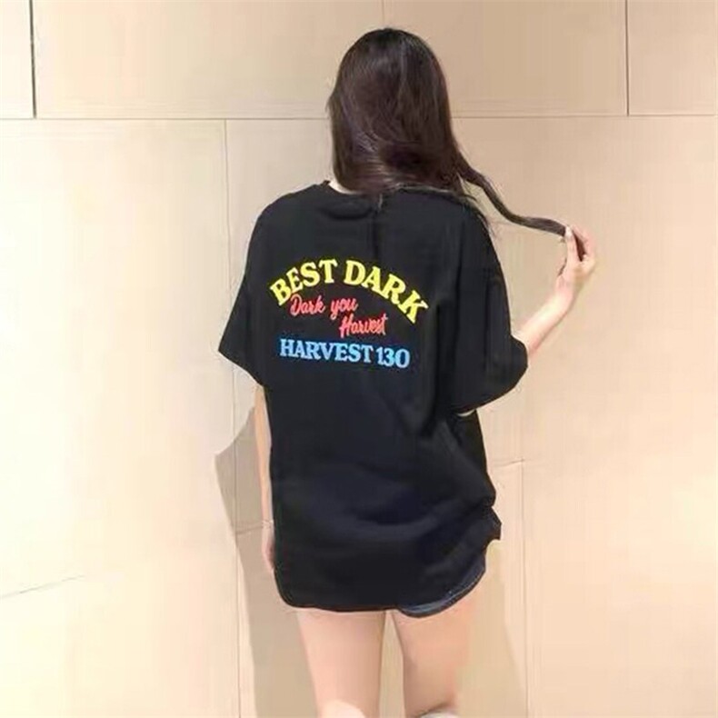 万针全刺绣工艺抖音得物高品质260克重磅纯棉双纱美式高街短袖T恤,男装T恤,电商A486