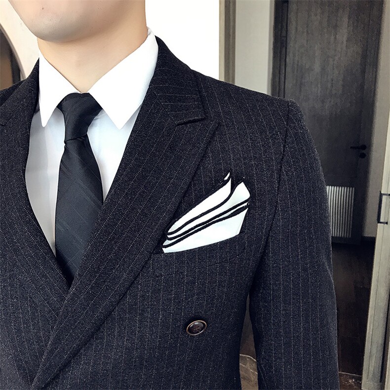 绅士英伦西服套装男士双排扣西装条纹W6178,男装西服套装,星座1012