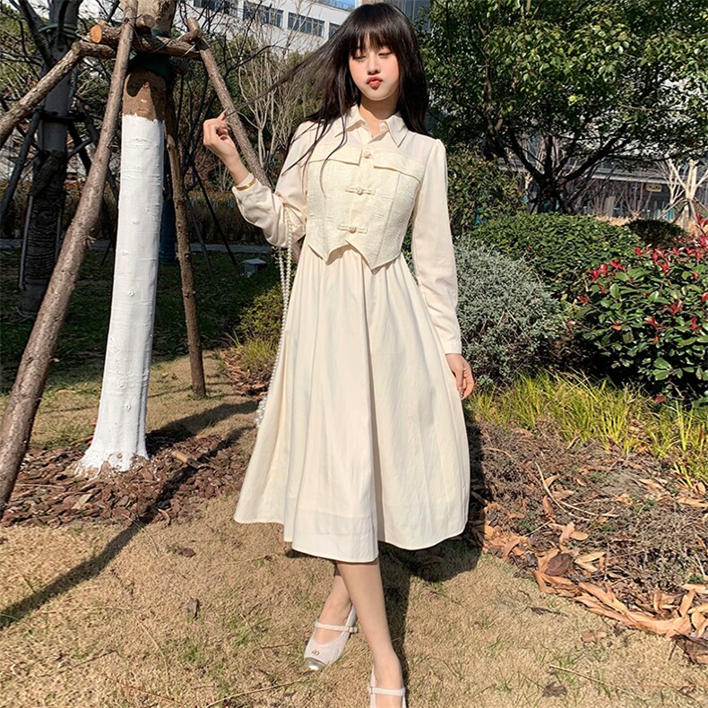 新中式国风粉色连衣裙女秋季2025年新款甜美减龄气质显瘦a字长裙,女装连衣裙,煊芮熙