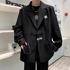 西服男韩版潮流垫肩美式高街帅气2025秋冬季新款ins外套W5353-P69，男装西服，星座412