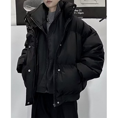 新款韩版假两件棉服男痞帅黑色加绒加厚立领棉衣休闲外套MC440，男装棉衣，星座1116A（原606A-3）