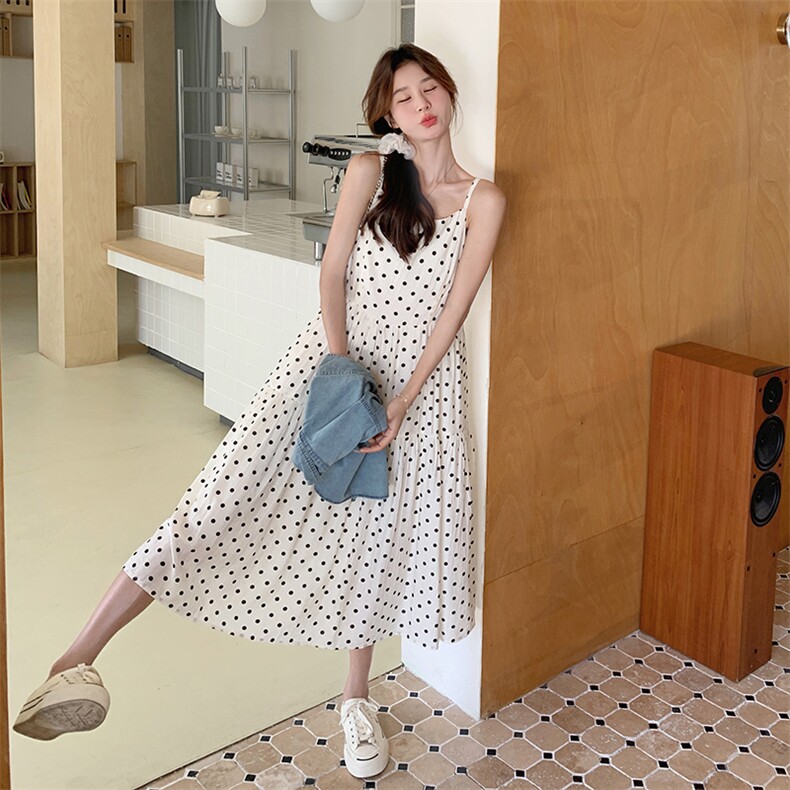 现货【2025夏新】波点吊带裙+牛仔外套套装2C037383P145K198,女装套装/套裙,2C037