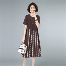 2021夏款新款拼接大码女装连衣裙236款，女装连衣裙，秋牧寒烟