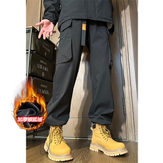 加厚银狐绒休闲冲锋裤男女同款大码直筒裤K1229J加绒-特P45控78，男装卫衣，电商A001