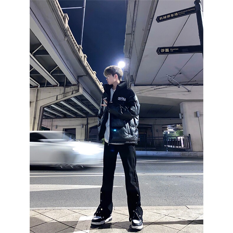 拿图不拿货cleanfit牛仔裤开叉纽扣微喇叭裤子KZA18-P55,男装牛仔裤,星座1007（原301D）