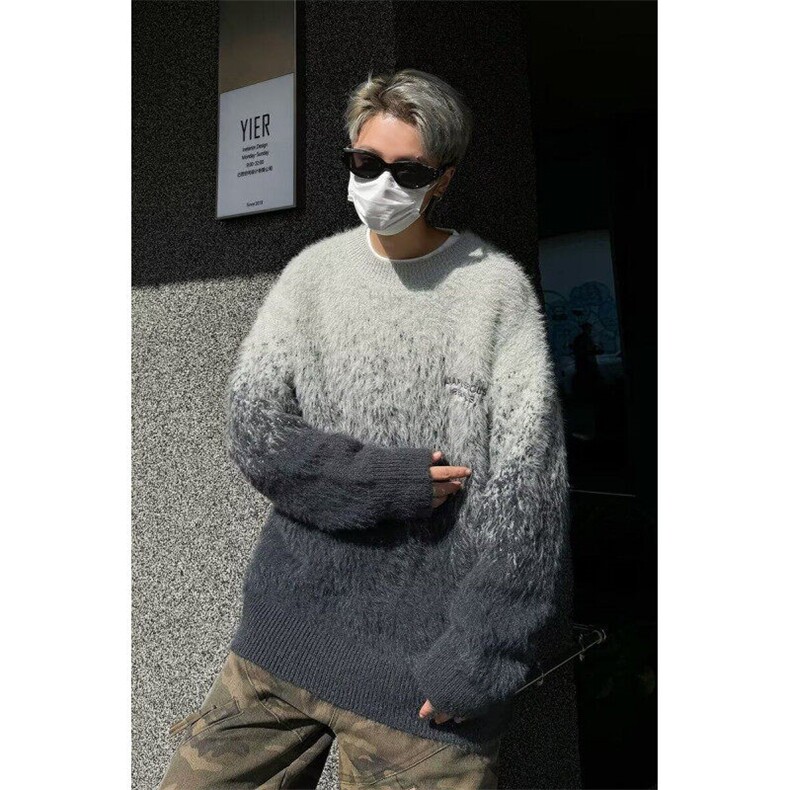 毛衣男冬季高街美式复古高级感针织衫休闲慵懒软糯线衣MZ758-P64,男装针织衫/毛衣,星座412-3