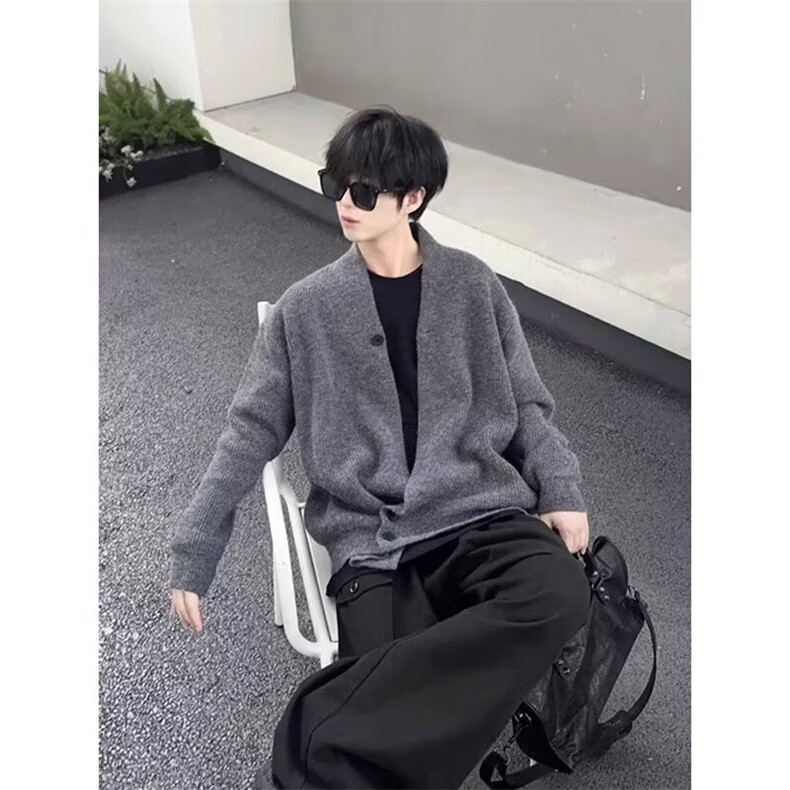 道袍开衫毛衣男春秋款潮牌高级感老钱风针织衫外套慵懒松弛感上衣,男装针织衫/毛衣,星座218-1（原230）