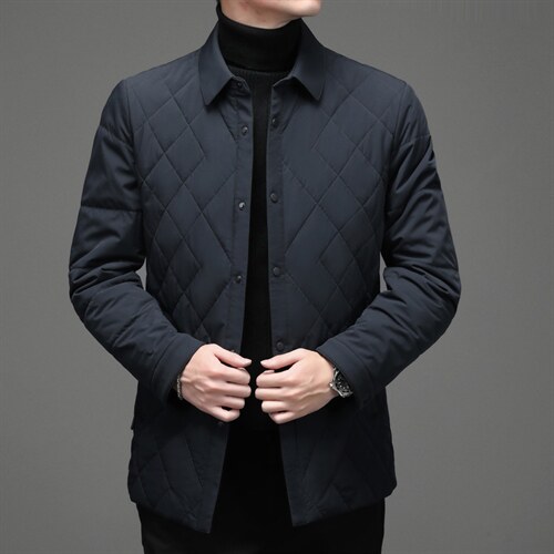 2023冬季中年男士休闲纯色棉衣男翻领棉服爸爸装外套YL20206-P190，男装棉衣，电商B212（原钱塘6029）