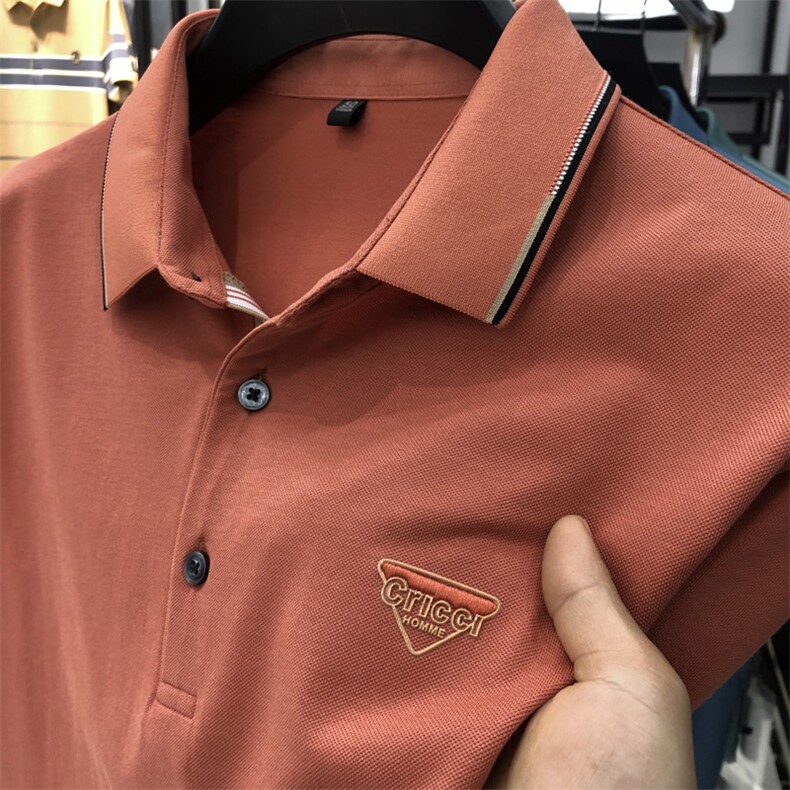 2023夏季新款短袖T恤保罗polo衫中年商务休闲男装半袖翻领男薄款，男装Polo衫，电商B212（原钱塘6029）