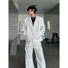 荆棘刺绣短款夹克男高级感立领皮衣外套美式机车棒球服JK965-P84，男装夹克，星座208-5