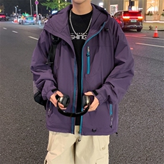 冲锋衣外套男2025春季新款宽松连帽休闲工装夹克潮流A02512-P83，男装夹克，星座308B-2