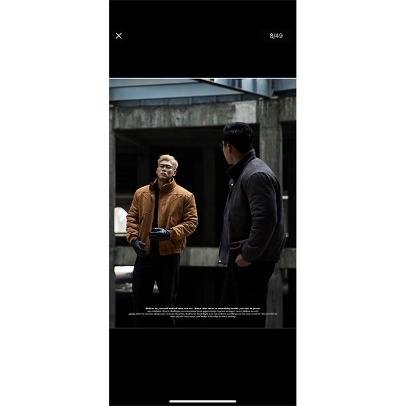 XZ1006A-TTH1206-P110-赤兔马年限定美式宽肩麂皮拼接立领棉服,男装棉衣,星座1005-1